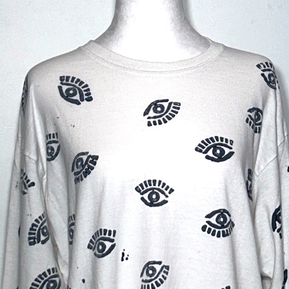 Handmade one of a kind all seeing eye long sleeve T-shirt